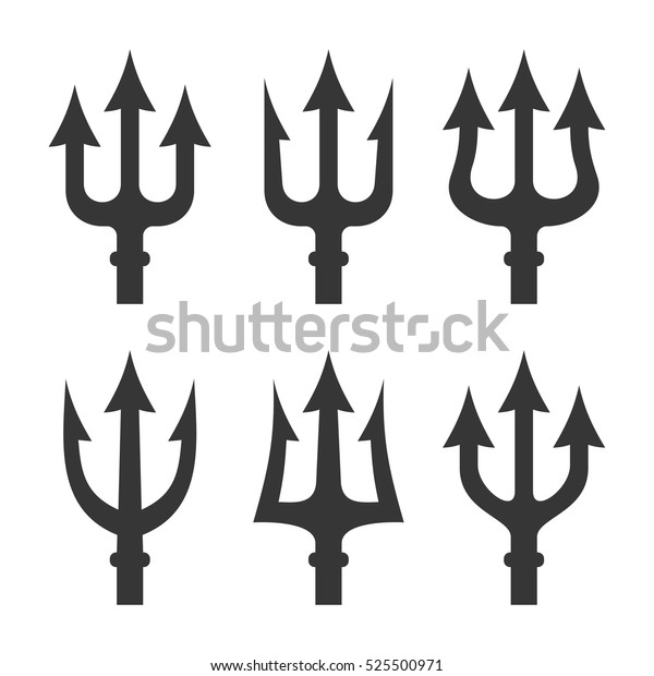 Trident Silhouette Set On White Background Stock Vector (Royalty Free ...