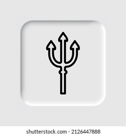 Trident simple icon. Flat desing. Neumorphism design.ai