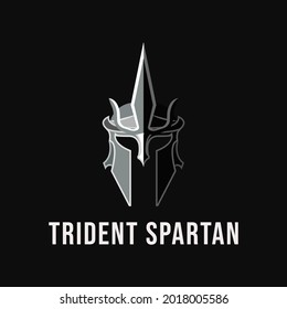 Trident Spartan logo design vector illustration