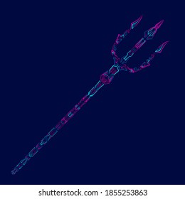 Trident Spear Gabel Line Kunst bunt Logo Design. Abstrakte Vektorgrafik. 