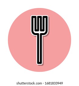 Trident sticker icon. Simple thin line, outline vector of web icons for ui and ux, website or mobile application