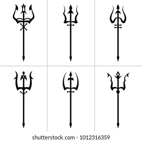 Trident-Symbolsammlung, verschiedene Design-Vektorgrafik