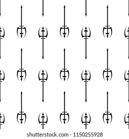 Trident Symbol Icon Seamless Pattern Vector Art Illustration