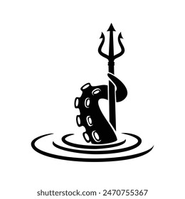 trident tentacle logo icon vector template