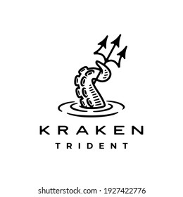 trident tentacle logo vector icon illustration