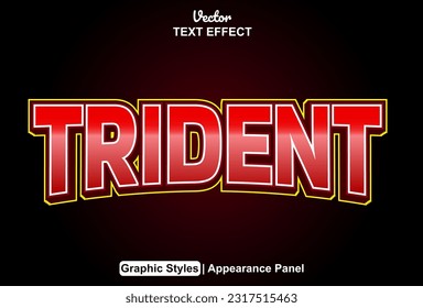 trident Texteffekt mit rotem Grafikstil und editierbar.