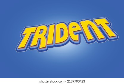 Trident text effect template with 3d bold style use for logo