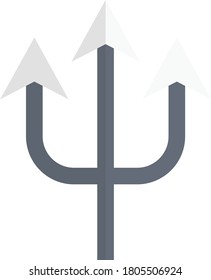 trident vector flat color icon 