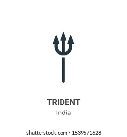 Trident vector icon on white background. Flat vector trident icon symbol sign from modern india collection for mobile concept and web apps design.