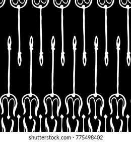 Trident vector illustration. Doodle style. Design, print, decor, textile, paper