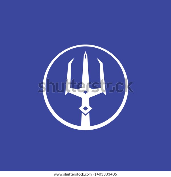 Trident Vector Logo Icon Circle Stock Vector (Royalty Free) 1403303405 ...