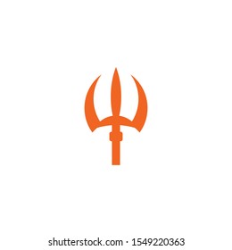 Trident weapon logo design inspiration vector template