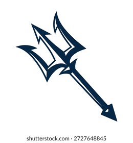 Arma tridente com três pinos afiados e pontas mitológica extremidade mar deus símbolo ícone