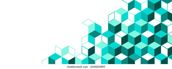 Tridimensional blocks pattern background with copy space, development and growth concept