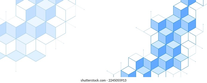 Tridimensional blocks pattern background with copy space, development and growth concept