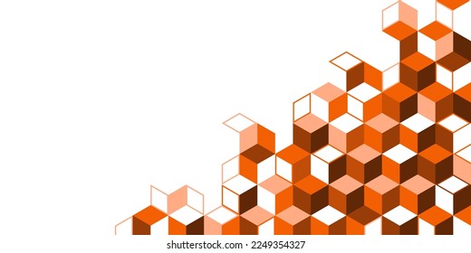 Tridimensional blocks pattern background with copy space, development and growth concept