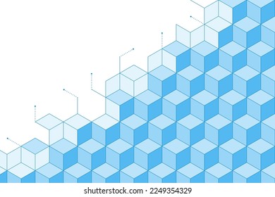 Tridimensional blocks pattern background with copy space, development and growth concept