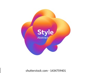 Tridimensional futuristic abstract element. Abstract modern graphic element. Dynamical colored forms. Gradient abstract banners with 3D flowing shapes. Template for design of logo, flyer or slide