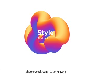 Tridimensional futuristic backdrop. Abstract modern graphic element. Dynamical colored form. Gradient abstract banners with 3D flowing liquid shapes. Template for design of logo, flyer or presentation