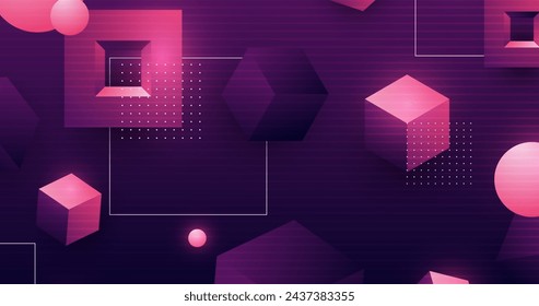 Tridimensional geometric retro futuristic background vector design in eps 10