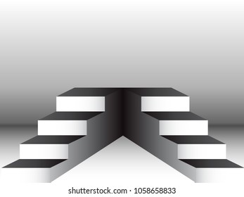 Tridimensional grey stairs