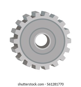 tridimensional silhouette gear wheel icon