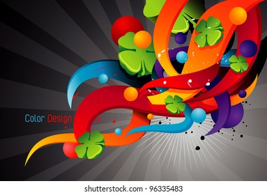 tridimentional color branches vector