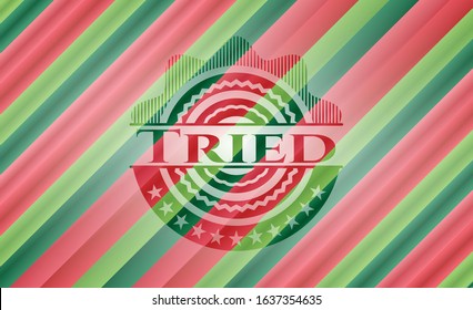 Tried christmas colors emblem. Vector Illustration. Detailed.