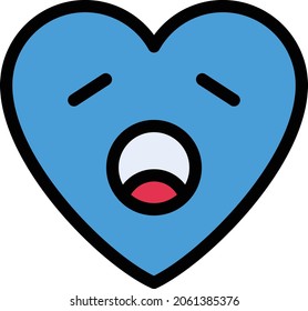 tried face vector colour line  icon