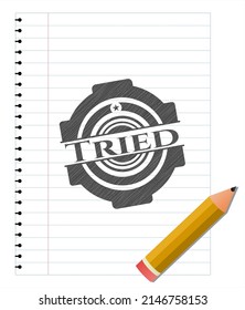 Tried pencil effect. Vector Illustration. Detailed. 