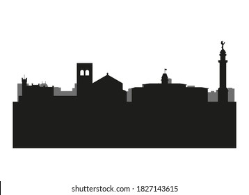 Trieste city skyline in Italy
