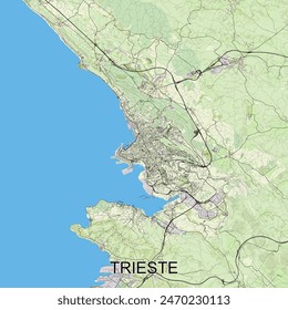 Trieste, Italy map poster art