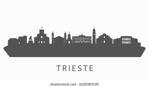 Trieste Skyline Silhouette Italy Vector.