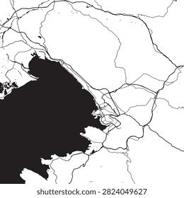 Trieste Vector Map - Detailed City Street Plan and Urban Road Network, Italy