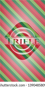 Trifle christmas emblem background. Vector Illustration. Detailed.