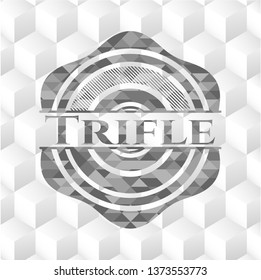 Trifle grey emblem with cube white background