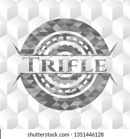 Trifle grey emblem with geometric cube white background