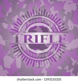 Trifle pink and purple on camo pattern. Vector Illustration. Detailed.