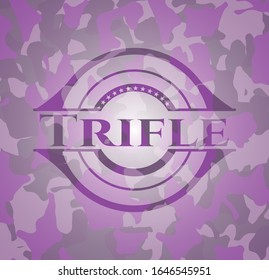 Trifle pink and purple on camo texture. Vector Illustration. Detailed.