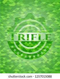 Trifle realistic green mosaic emblem