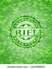 Trifle realistic green mosaic emblem