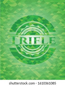 Trifle realistic green mosaic emblem. Vector Illustration. Detailed.