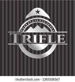 Trifle silvery emblem. Vector Illustration. Mosaic.