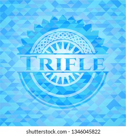 Trifle sky blue emblem with mosaic background