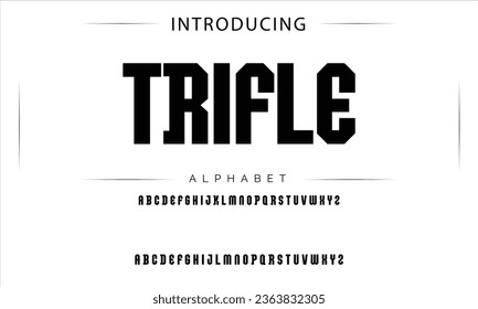 Trifle Sport Modern Italic Alphabet Font. Typography urban style fonts for technology, digital, movie logo design. vector illustration