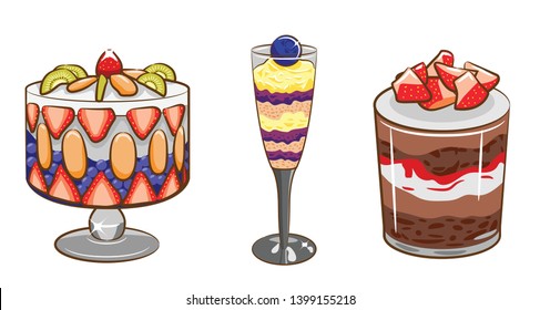 trifle vector set clipart design