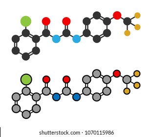 Triflumuron insecticide molecule.