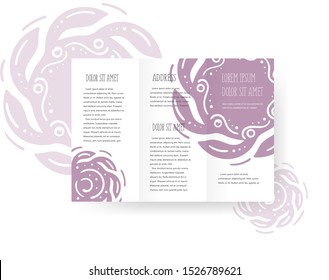 Tri-fold abstract Ocean ornament brochure design template
