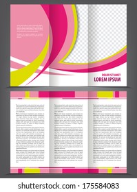 Trifold Beauty Pink Brochure Print Template Design