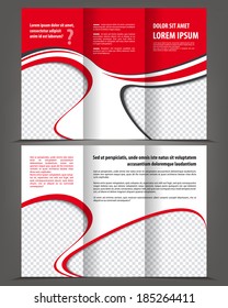 Trifold Beauty Red Brochure Print Template Design